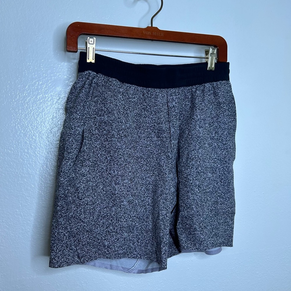 Lululemon Black White Speckle Running Short S